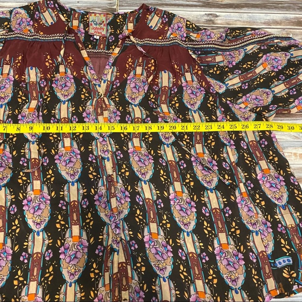 Johnny Was Printed Roco Button Down Blouse Small - Picture 7 of 8